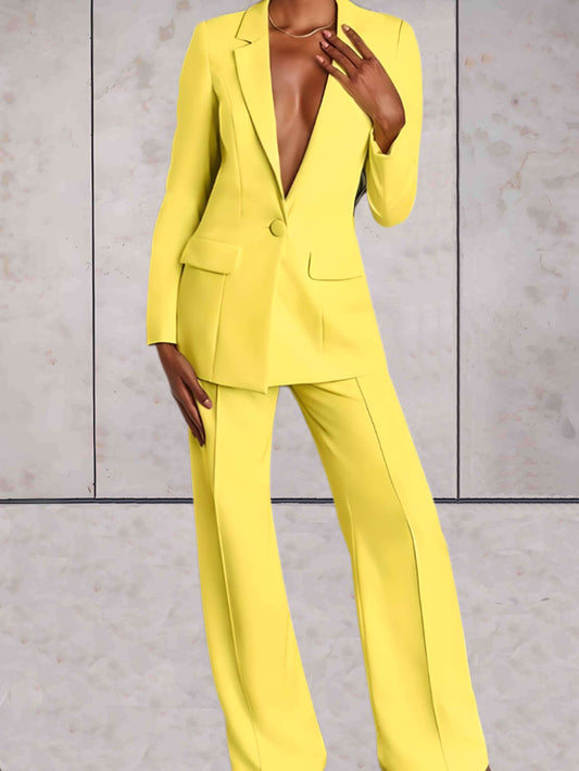 Damen Business-Zweiteiler mit Blazer & Weitbein-Hose – Emilia