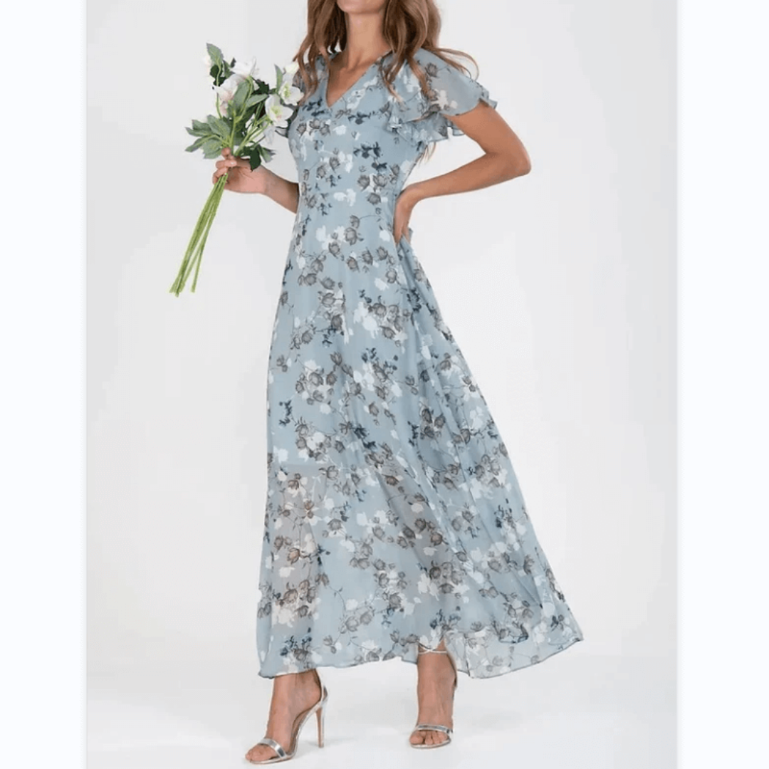 Damen Sommer Formelles Blumen Hochzeitsgast Kleid | Maxi