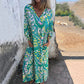 Almira – Boho Maxikleid mit abstraktem Print