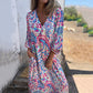 Almira – Boho Maxikleid mit abstraktem Print