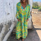 Almira – Boho Maxikleid mit abstraktem Print