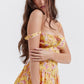 Amalie | Damen Geblümtes Midi-Sommerkleid
