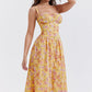Amalie | Damen Geblümtes Midi-Sommerkleid