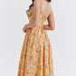 Amalie | Damen Geblümtes Midi-Sommerkleid