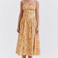 Amalie | Damen Geblümtes Midi-Sommerkleid