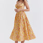Amalie | Damen Geblümtes Midi-Sommerkleid