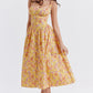 Amalie | Damen Geblümtes Midi-Sommerkleid