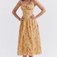 Amalie | Damen Geblümtes Midi-Sommerkleid