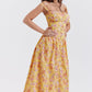 Amalie | Damen Geblümtes Midi-Sommerkleid