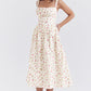 Amalie | Damen Geblümtes Midi-Sommerkleid