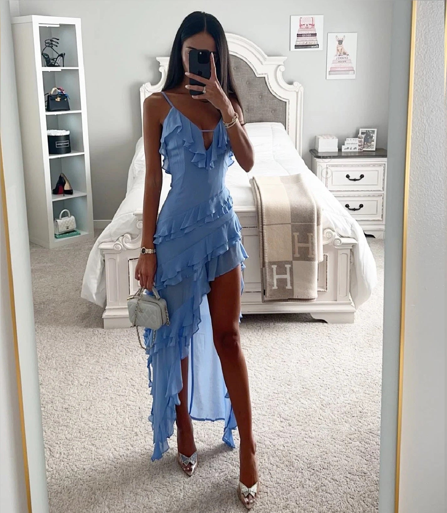 Damen ärmelloses Kleid mit asymmetrischem Saum für den Sommer