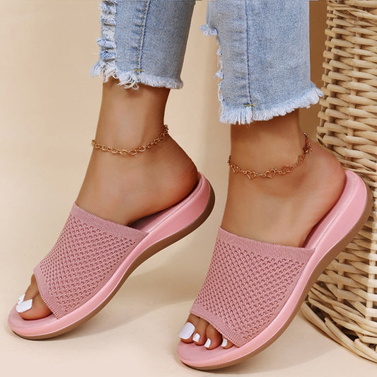 Atmungsaktive Damen Mesh-Hausschuhe mit Fußbett – Liora