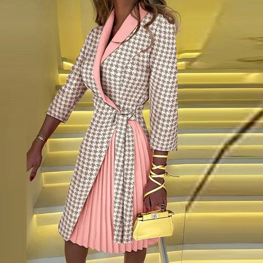 Araceli -  Elegantes Damenkleid mit Gekerbtem Kragen - Festliches Blazerkleid für Herbst, Vielseitig Kombinierbar