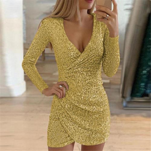 Alodia - Glitzer Wickelkleid Stilvolles Herbstoutfit für Elegante Anlässe