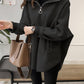 WW | Damen Hoodie Lässiger Wind Wolle Mittel Lang Pullover Hoodie