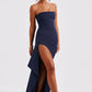 Damen trägerloses Maxikleid mit Seitenschlitz für den Sommer